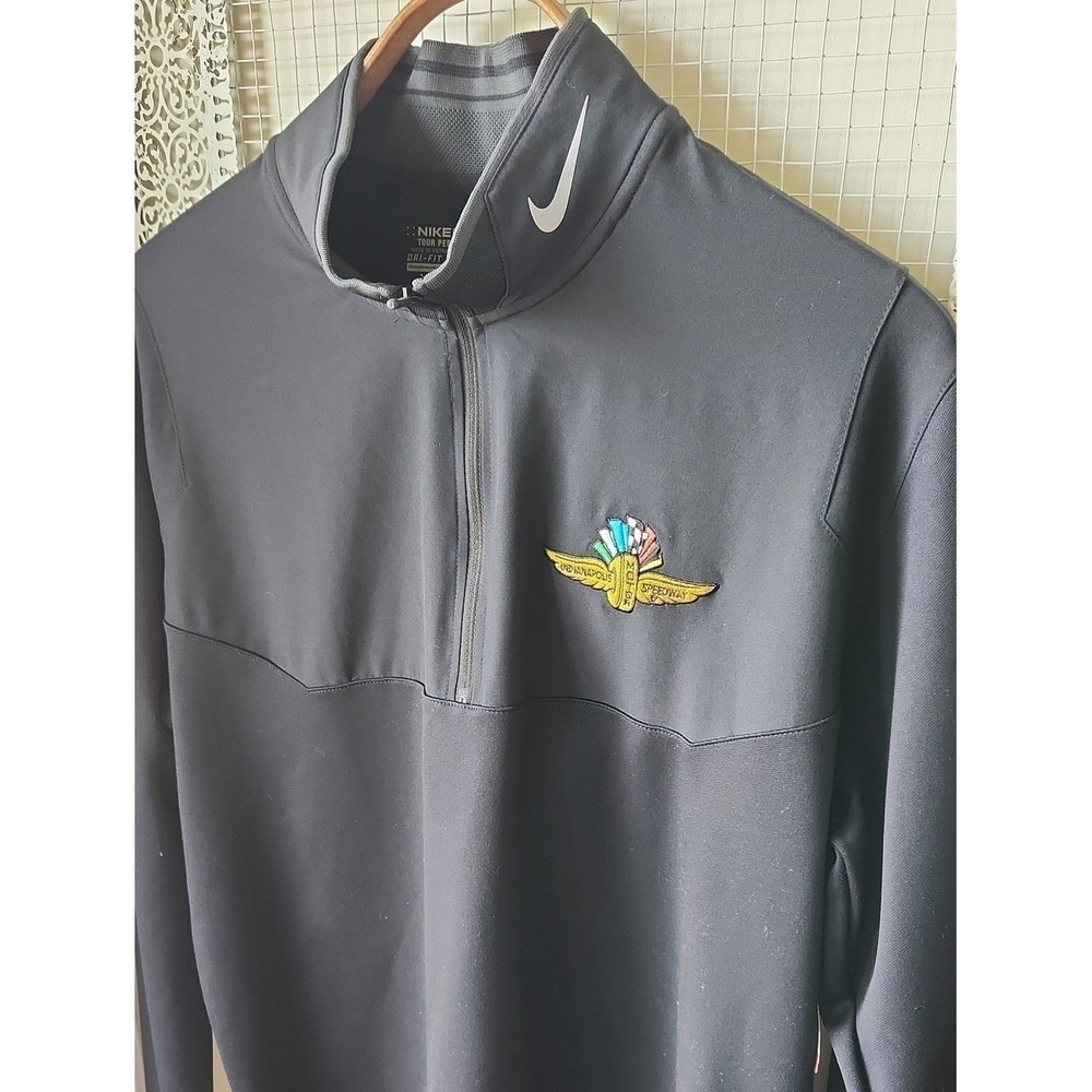 Nike Golf Indianapolis Motor Speedway Dri-FIT Quarter Zip Pullover Black Mens L